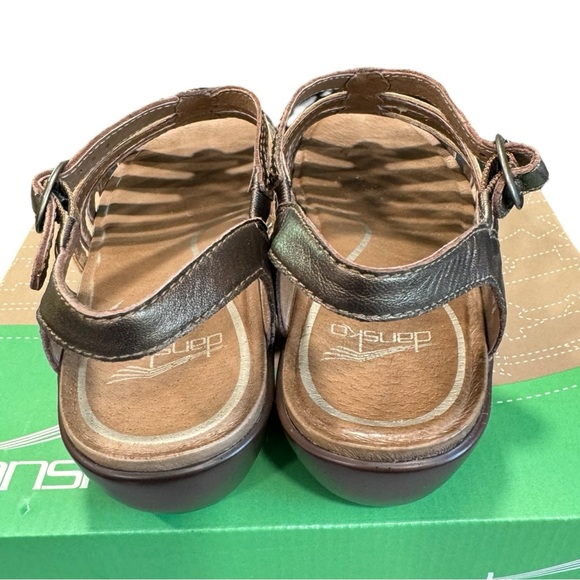 Dansko Drea Multi Metallic Wedge Leather Sandals Size 38 - Picture 8 of 15